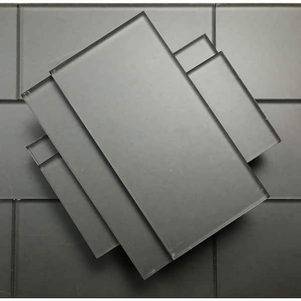 Forever Blue Gray 3 in. x 6 in. Matte Glass Subway Backsplash Wall Tile (14 sq.ft./Case)