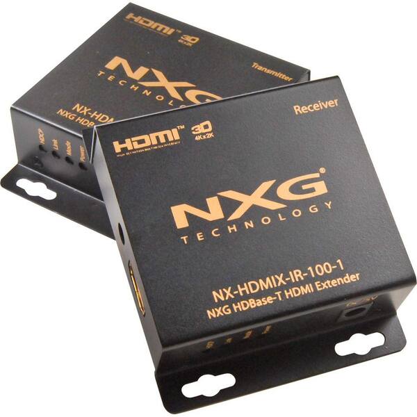 NXG HDBase-T HDMI Extender 328 ft. Over Single CAT5e/6/7 with IR-1080p