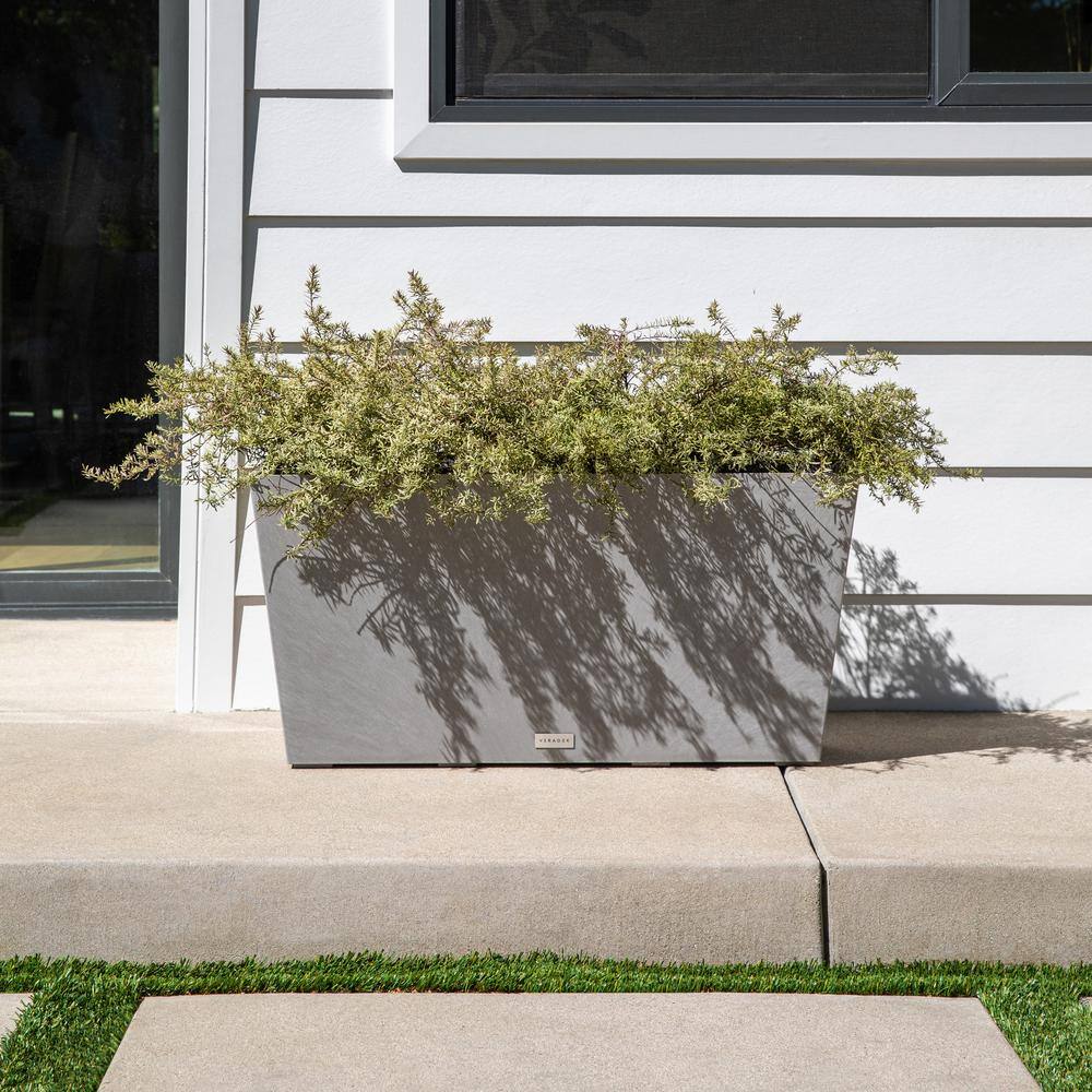 Gray 31" Recycled Plastic Indoor/Outdoor Planter Set