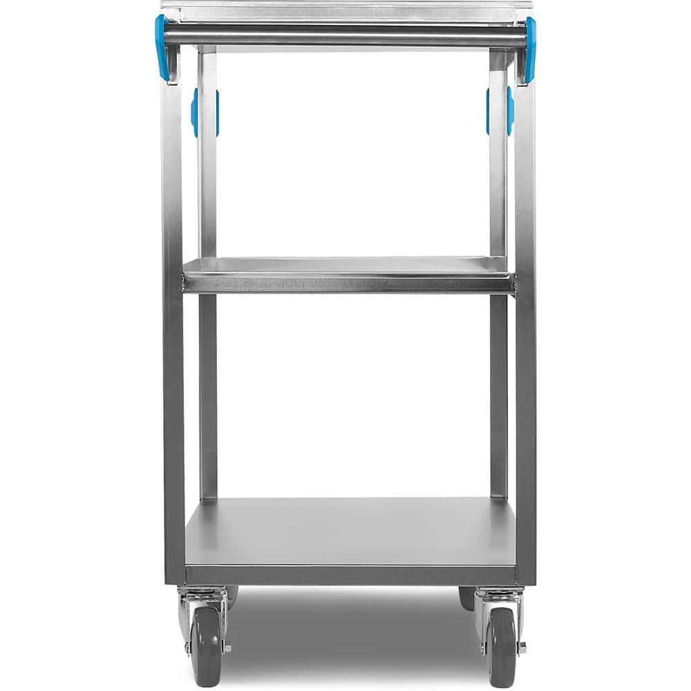 Stainless Steel 3-Shelf Utility Cart with Rubber Bumpers