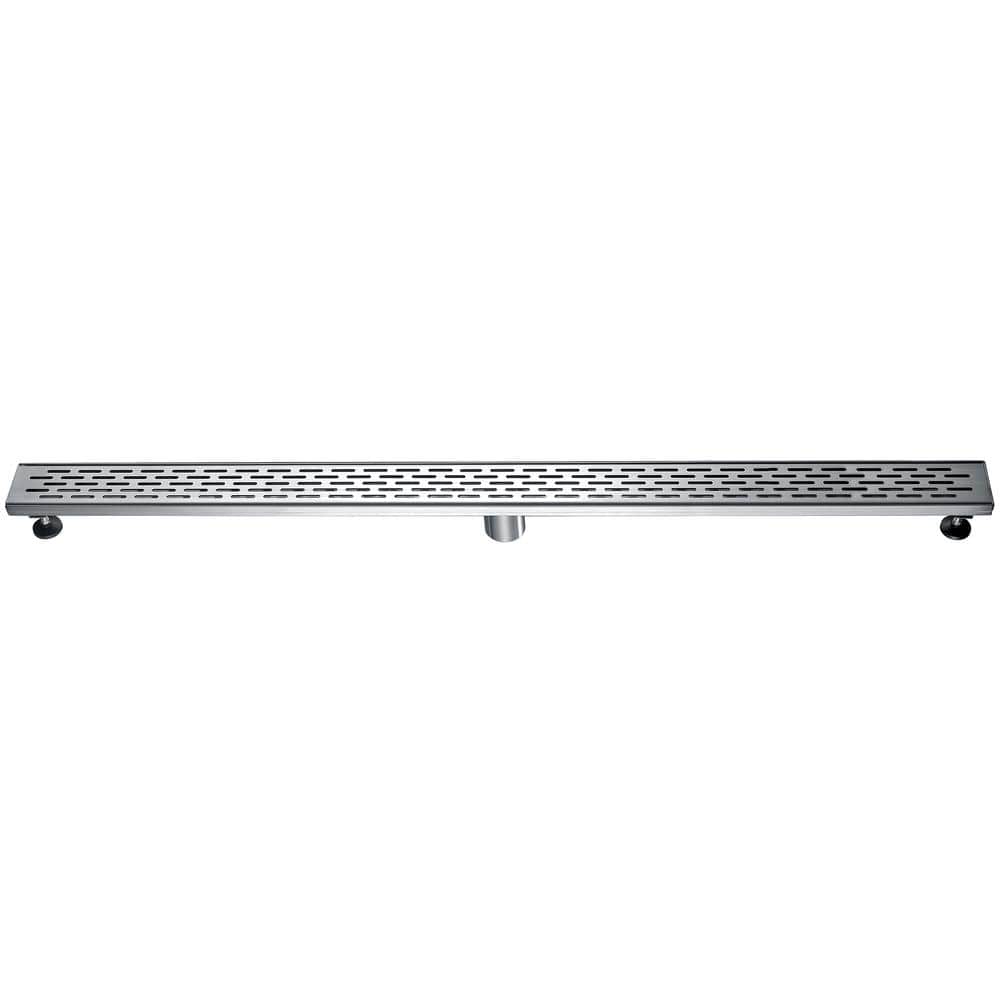47" Stainless Steel Linear Shower Drain with Groove Holes