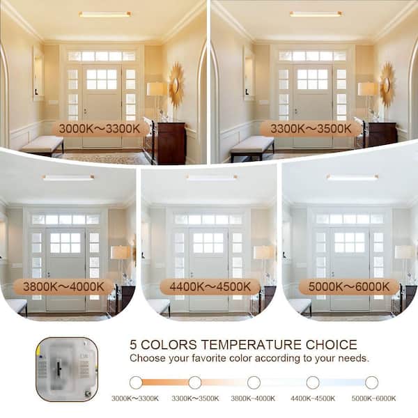 aiwen 37.4 in. 46-Watt Modern White Integrated LED Flush Mount