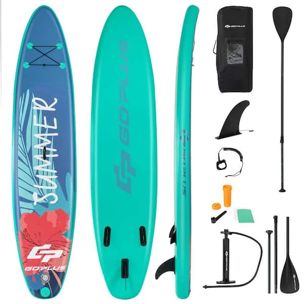 Costway 10.5ft Inflatable Stand Up Paddle Board W/Backpack Leash Aluminum Paddle