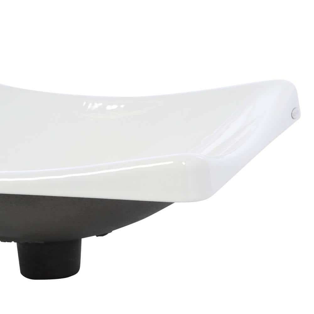 DemiLav White Cast Iron Rectangular Above-Counter Bathroom Sink