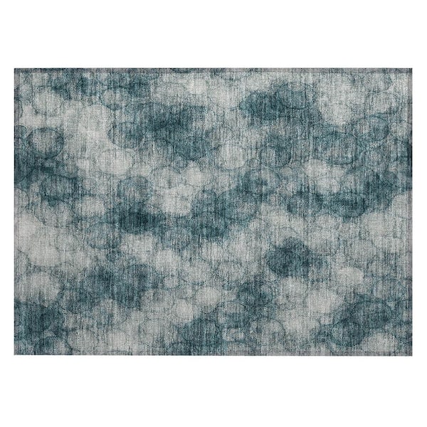 Chantille Machine Washable Indoor/Outdoor Abstract ACN2424 Turquoise 2 ft. x 3 ft. Accent Rug