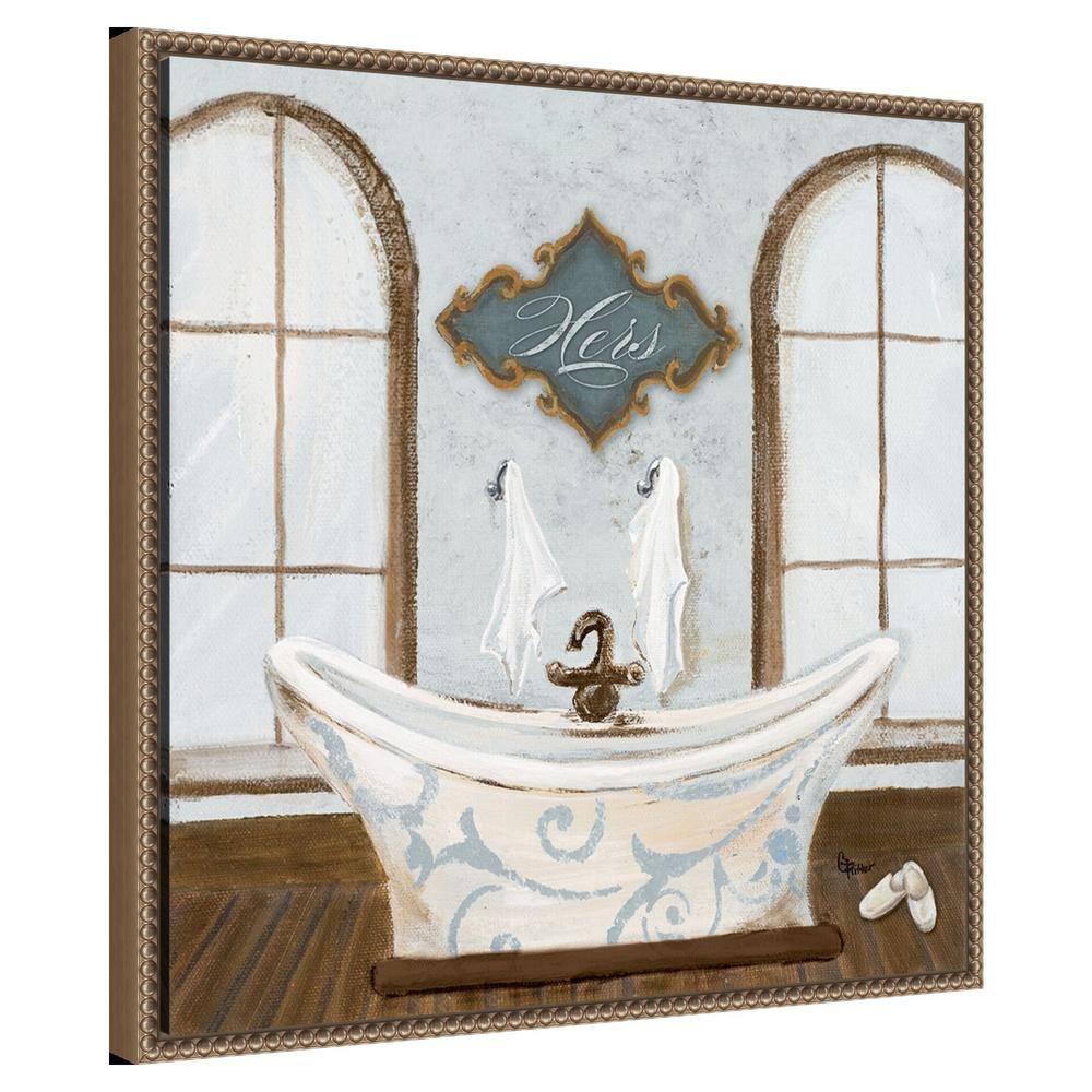 Gina Ritter Villa Bath I Beaded Bronze Framed Canvas Art