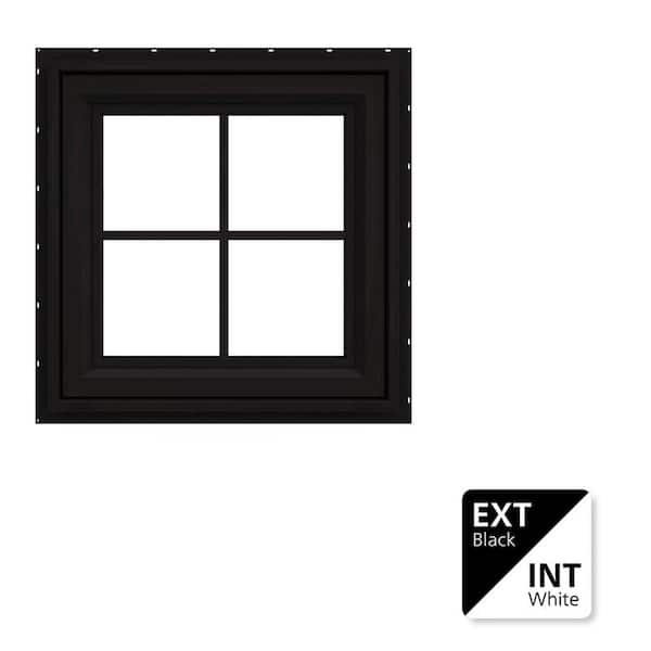 JELD-WEN 24 in. x 24 in. V-4500 Series Black Exterior/White