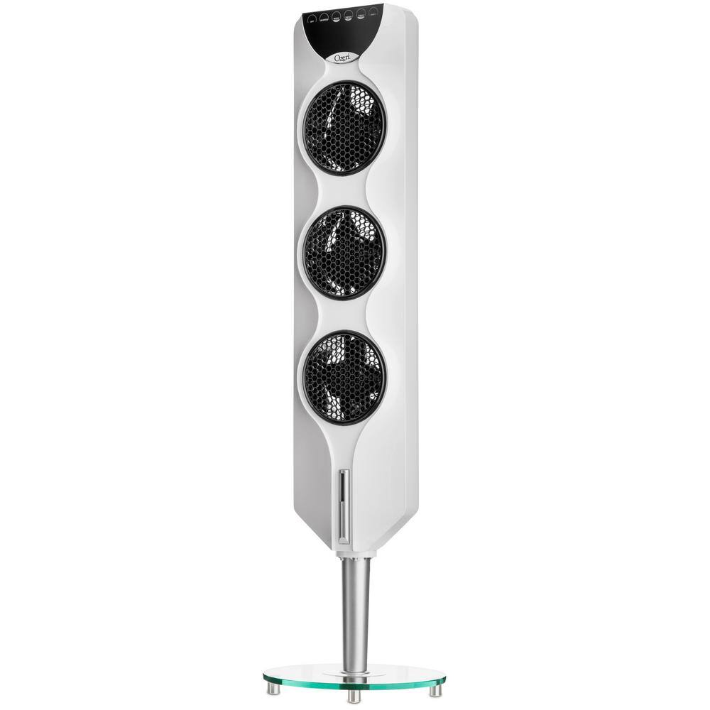 White 44" Oscillating Tower Fan with Remote Control