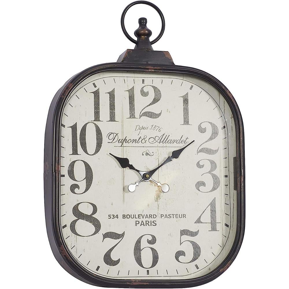 Cubilan Black Metal Wall Clock with Ring Finial MRRI01 - The Home Depot