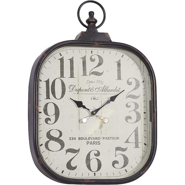 Cubilan Black Metal Wall Clock with Ring Finial