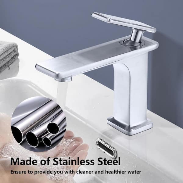 Modern Luxurious Single Handle Single Hole Bathroom Sink Faucet Bathroom Faucet with Handle in Chrome