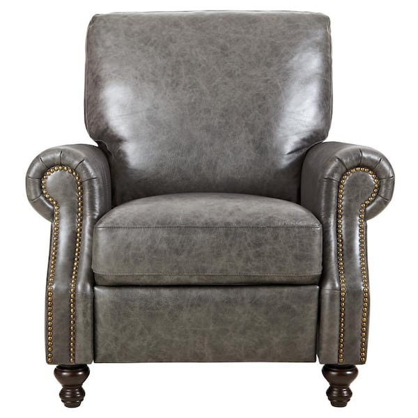 Home Decorators Collection Marco Grey Leather Recliner