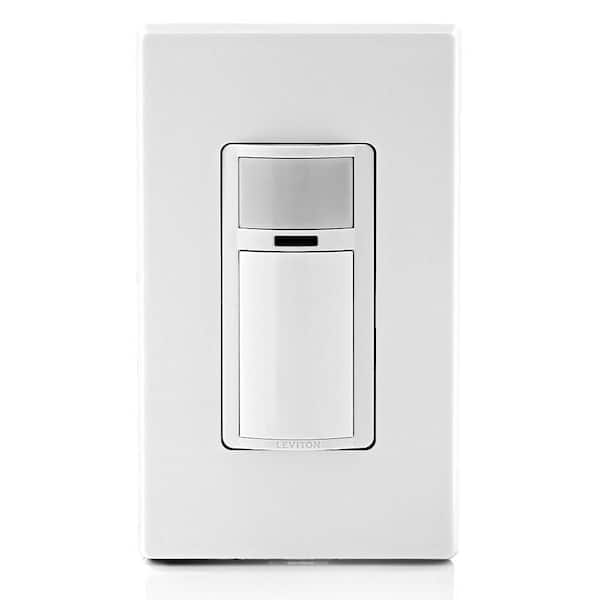 Photo 1 of 2 Amp Single Pole Decora Motion Sensor In-Wall Switch, Auto-On in White (2-Pack)