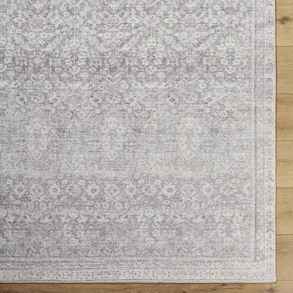 Galey Alix Gray Polyester Rectangular Vintage Area Rug