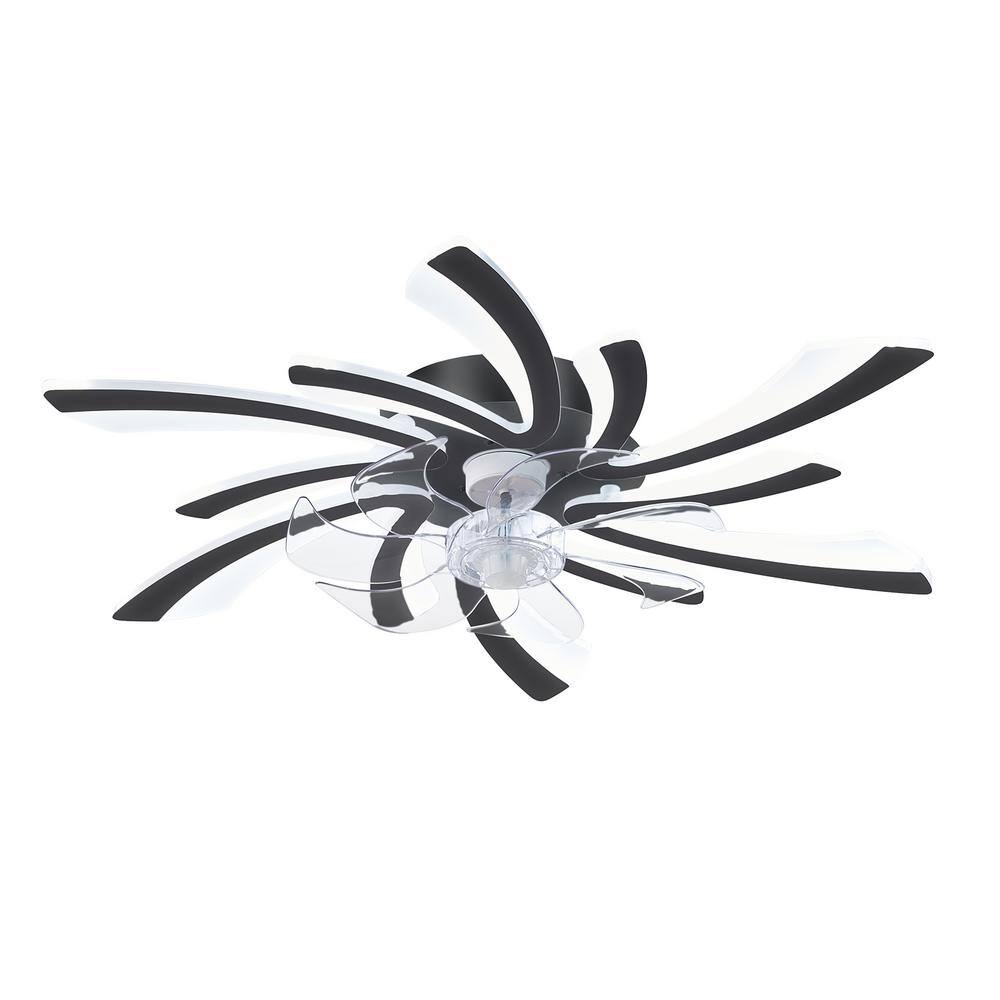 31 in. Indoor Black Petalaoid Style Ceiling Fan with Lighting Flush Mount with App Control and 7 ABS Blades price history on PriceWatchPro