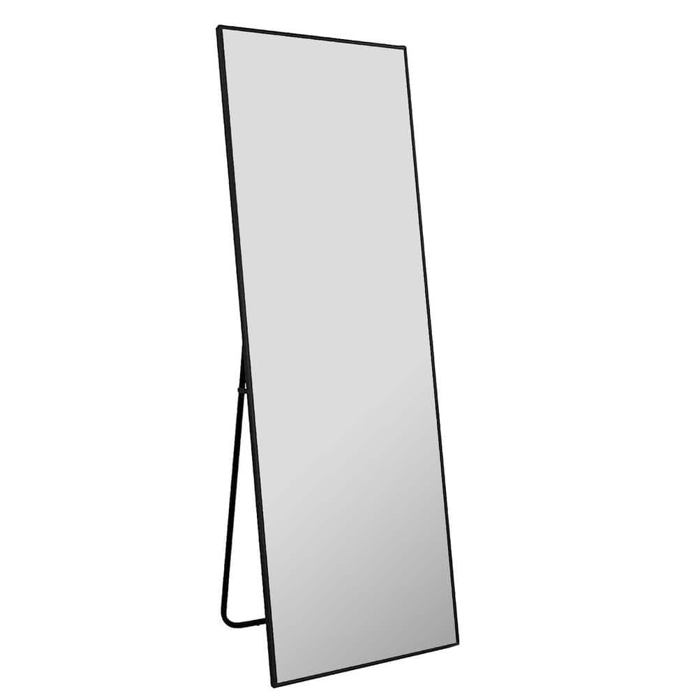 21 in. W x 64 in. H Rectangle Black Full Length Mirror Floor Mirror ...