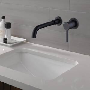 Single Handle Wall Mounted Faucet with 360-Degree Swivel Spout in Matte Black