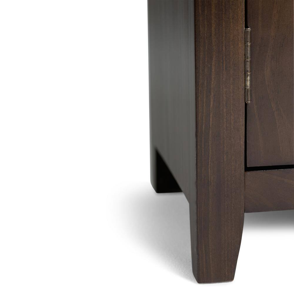 Contemporary Mahogany Brown Solid Wood 72" TV Stand for 80" TVs