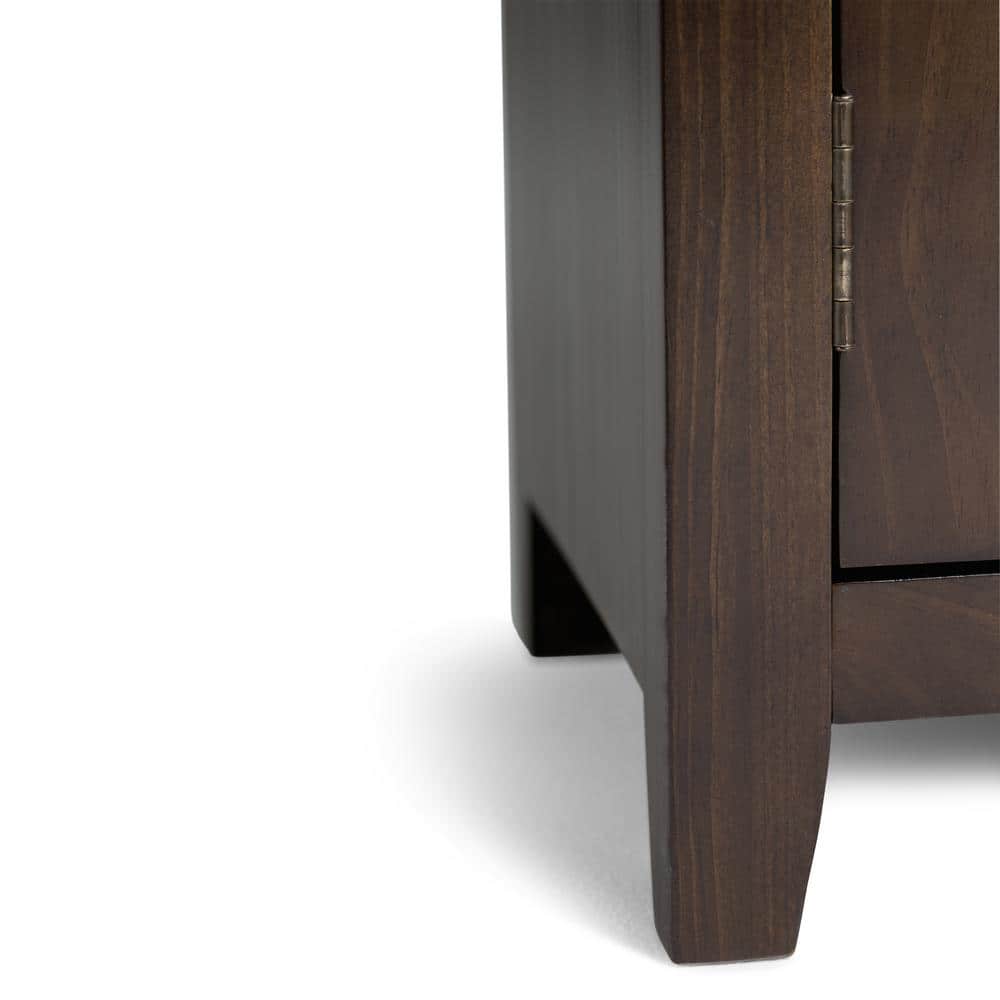 Contemporary Mahogany Brown Solid Wood 72" TV Stand for 80" TVs
