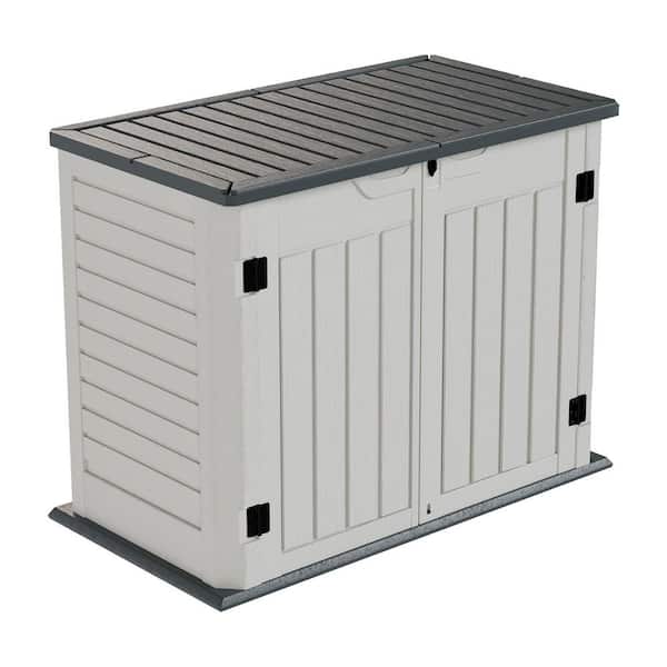 4.1 ft x 2.4 ft Durable Resin Outdoor Storage Shed With Floor, Covers 14.14 sq ft