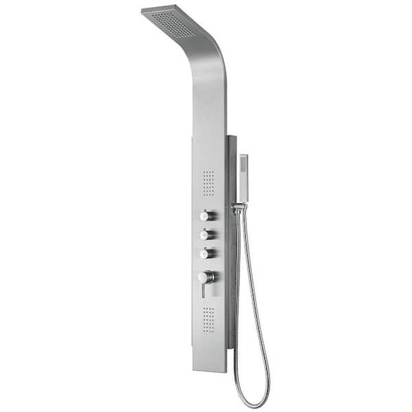 PULSE Showerspas Malibu 2-Jet Shower System with Handheld Shower in Brushed Stainless Steel