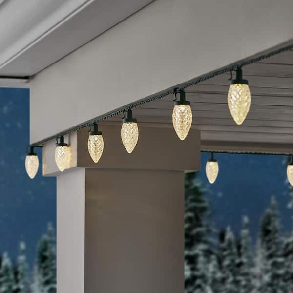 100 Count Warm White Faceted C9 LED Lights