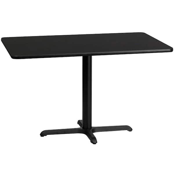 Flash Furniture Classic Black Wood Pedestal Dining Table Seats 4