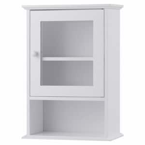 14 in. W x 7 in. D x 20 in. H Wall Mounted Bathroom Storage Wall Cabinet in White