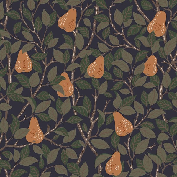 A-Street Prints Pirum Navy Pear Non Woven Paper Wallpaper Sample