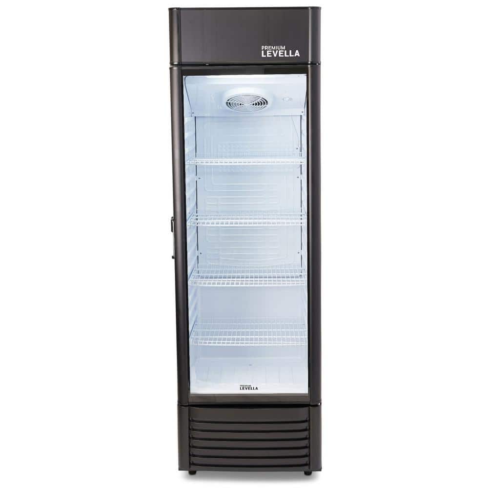 Premium Levella 9.0 cu ft 1-Glass Door Commercial Refrigerator, Matte Black