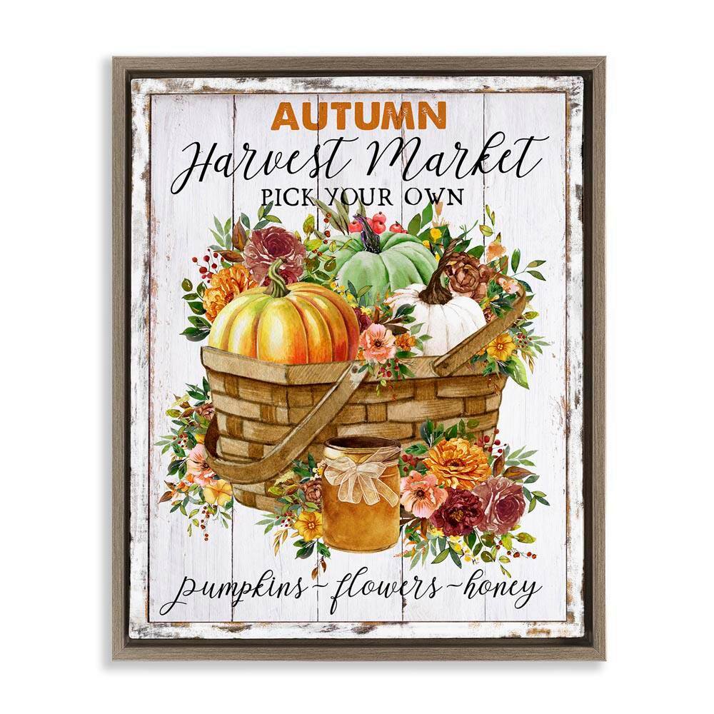 Autumn Floral Market by Creatif Belle Brown Floater Frame Graphic Typography Art Print 25 in. x 31 in. price history on PriceWatchPro