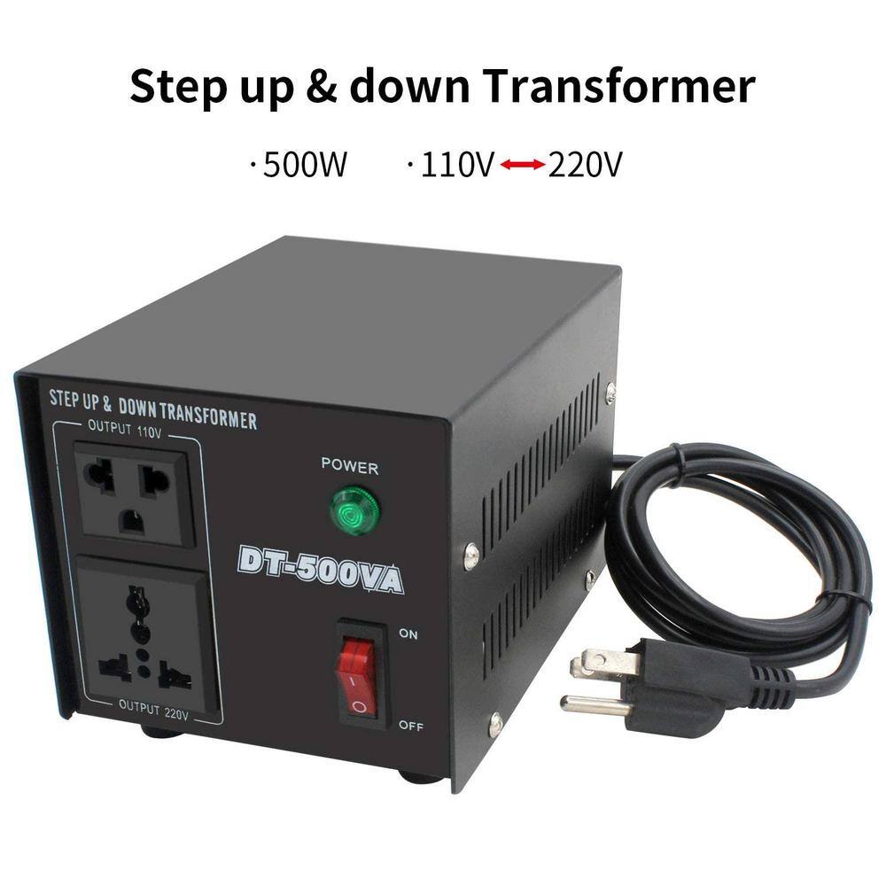 500W Black Copper Step Up & Down Voltage Transformer