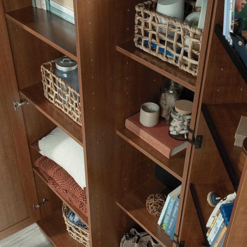 Sienna Oak Freestanding Storage Cabinet with Adjustable Shelving
