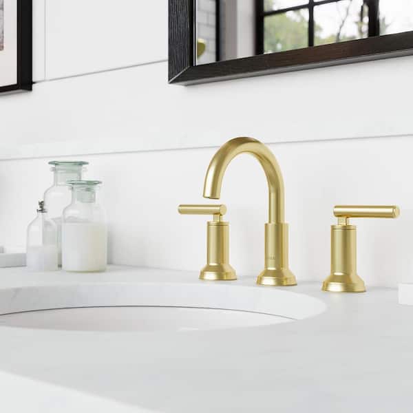 Capistrano 8 in. Widespread Double Handle Bathroom Faucet in Brushed Gold