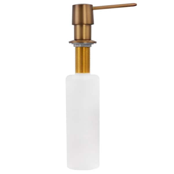 Westbrass Heavy-Duty Kitchen Sink Deck Mount Liquid Soap/Lotion Dispenser with Refillable 12 Oz. Bottle, Champagne Bronze
