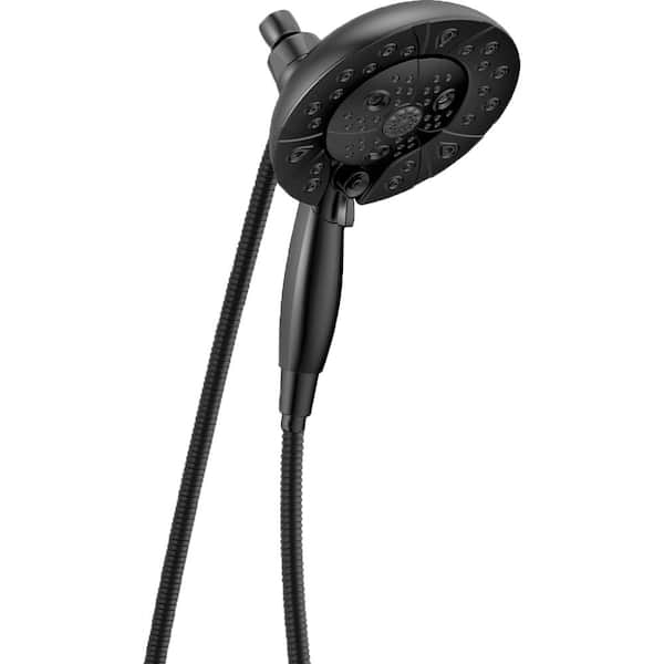 Delta In2ition 5-Spray Patterns 1.75 GPM 6.88 in. Wall Mount Dual Shower Heads in Matte Black