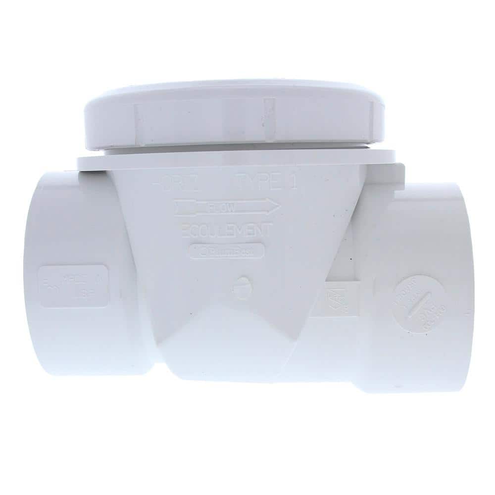 JONES STEPHENS 3 in. PVC Backwater Valve for Drainage Systems B04300