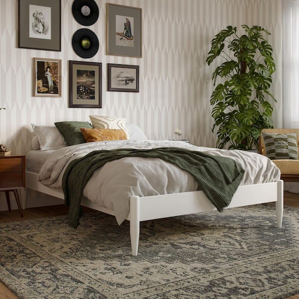 AFI Key West Basic White Solid Wood Frame Full Platform Bed
