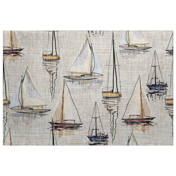 Dream Shag Premium Machine Washable Abstract ADS153 Ivory 2 ft. x 3 ft. Accent Rug