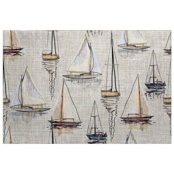 Dream Shag Premium Machine Washable Abstract ADS153 Ivory 3 ft. x 4 ft. Area Rug