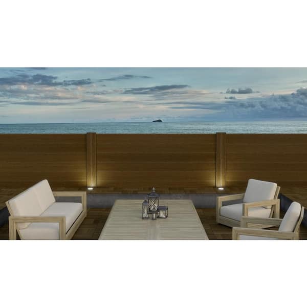 Composite Modern Horizontal Privacy Perimeter Fence (3.5 ft. H x 6 ft. W) Rosewood