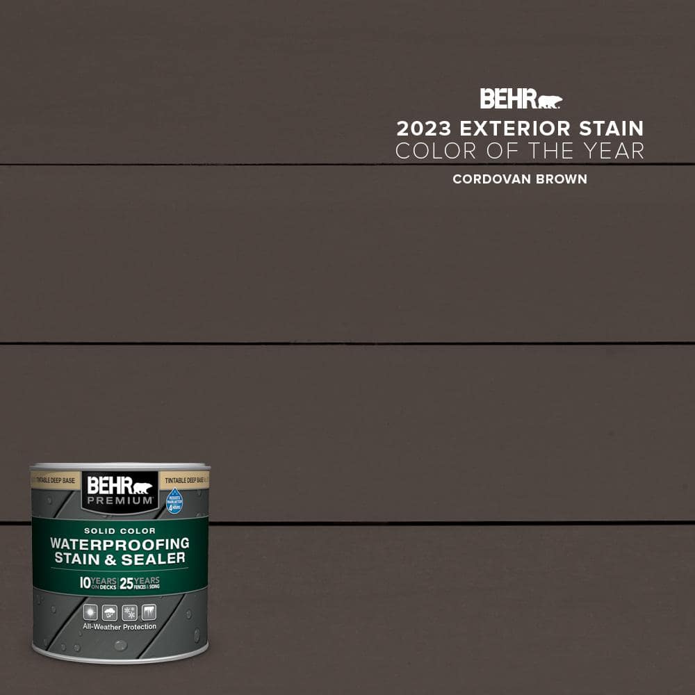 BEHR PREMIUM 8 oz. #SC-104 Cordovan Brown Solid Color Waterproofing ...