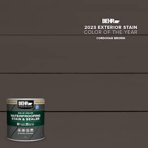 8 oz. #SC-104 Cordovan Brown Solid Color Waterproofing Exterior Wood Stain and Sealer Sample
