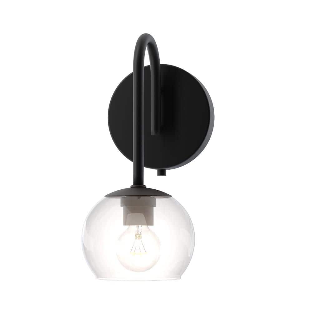 Belford 5 in. Plug and Play 1-Light Matte Black Wall Sconce with Sky Plug price history on PriceWatchPro