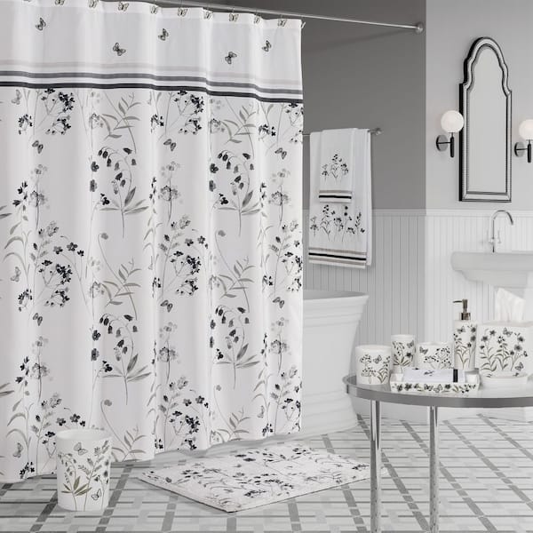 Unbranded Bonnie Grey Polyester Shower Curtain 72" x 72"