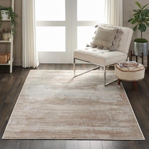 Rustic Textures Beige 5 ft. x 7 ft. Abstract Contemporary Area Rug