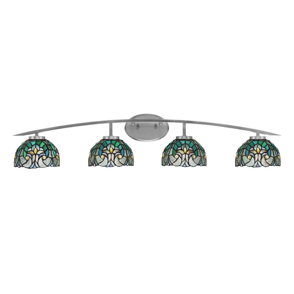 Siena 40 in. 4-Light Graphite Vanity-Light Graphite with 7 in. Turquoise Cy
