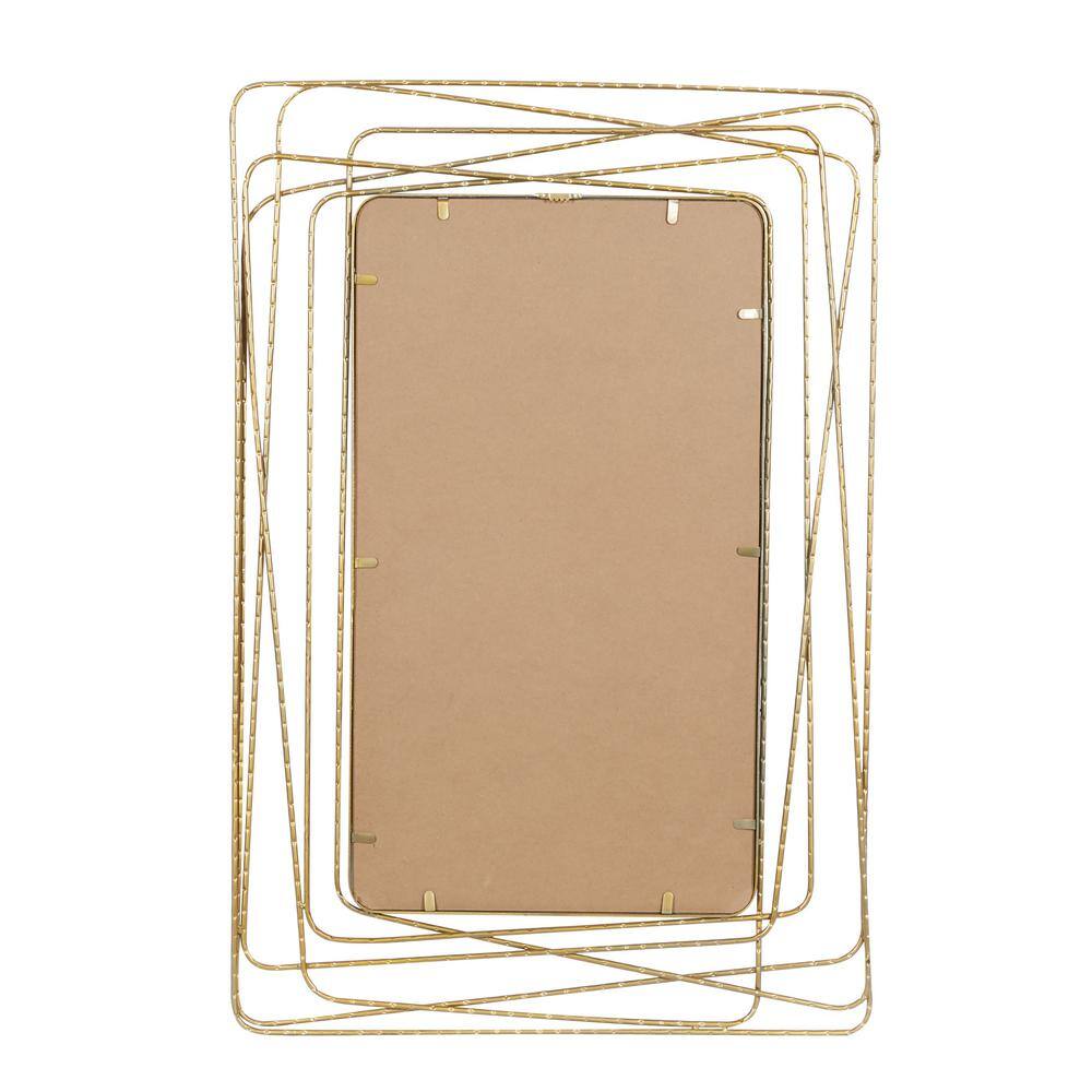 Modern Full Length Polished Gold Rectangular Wall Mirror