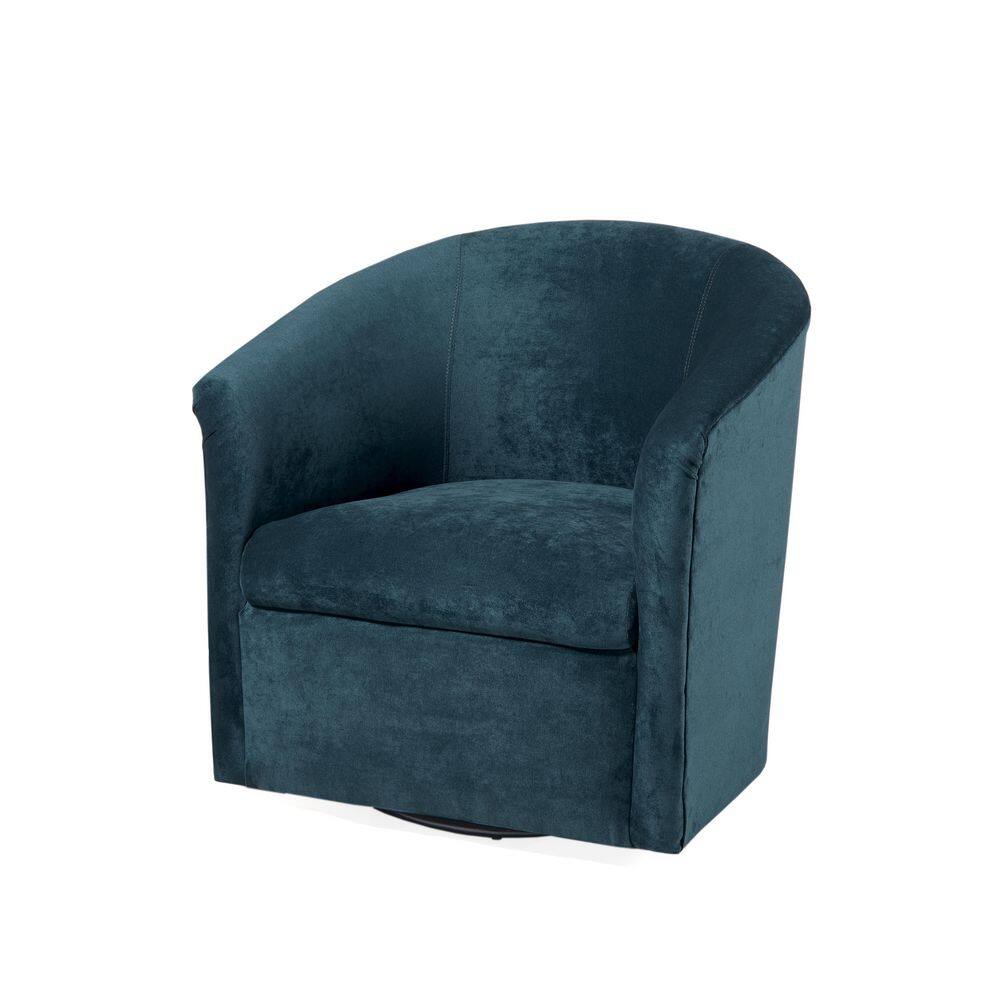 Blue Polyester 360° Swivel Barrel Chair ZY-B05063786 - The Home Depot