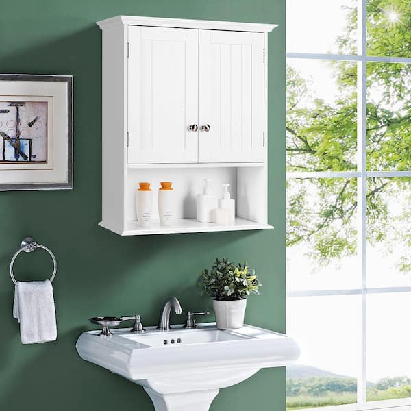21 in. W x 8 in. D x 28 in. H White Mount Bathroom Cabinet Storage Organizer Medicine Cabinet Kitchen Laundry